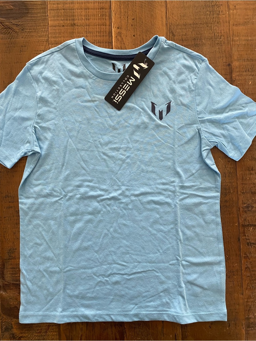 Messi Collection Kids' Light Blue Short Sleeve Tee, Large NEW